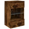 Füstös tölgy színű fali TV-szekrény LED-ekkel 40x30x60,5 cm