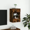 Füstös tölgy színű fali TV-szekrény LED-ekkel 40x30x60,5 cm