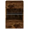 Füstös tölgy színű fali TV-szekrény LED-ekkel 40x30x60,5 cm