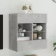 Betonszürke falra szerelhető TV-szekrény LED-del 58,5x30x60,5cm