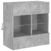 Betonszürke falra szerelhető TV-szekrény LED-del 58,5x30x60,5cm