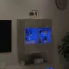 Betonszürke falra szerelhető TV-szekrény LED-del 58,5x30x60,5cm