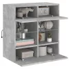 Betonszürke falra szerelhető TV-szekrény LED-del 58,5x30x60,5cm
