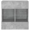 Betonszürke falra szerelhető TV-szekrény LED-del 58,5x30x60,5cm