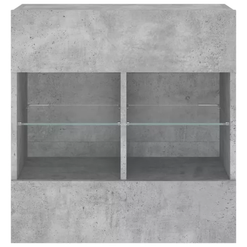 Betonszürke falra szerelhető TV-szekrény LED-del 58,5x30x60,5cm
