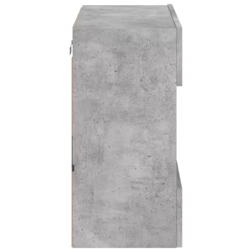Betonszürke falra szerelhető TV-szekrény LED-del 58,5x30x60,5cm