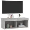 Betonszürke TV-szekrény LED-világítással 80 x 30 x 30 cm