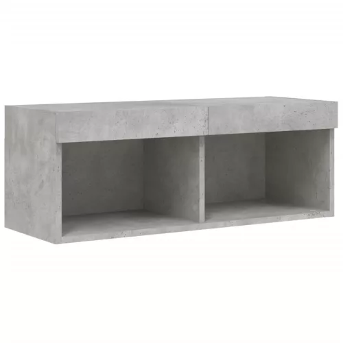 Betonszürke TV-szekrény LED-világítással 80 x 30 x 30 cm