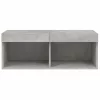 Betonszürke TV-szekrény LED-világítással 80 x 30 x 30 cm