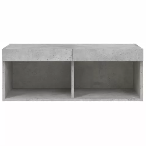 Betonszürke TV-szekrény LED-világítással 80 x 30 x 30 cm