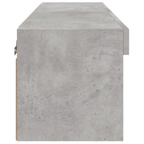 Betonszürke TV-szekrény LED-világítással 80 x 30 x 30 cm