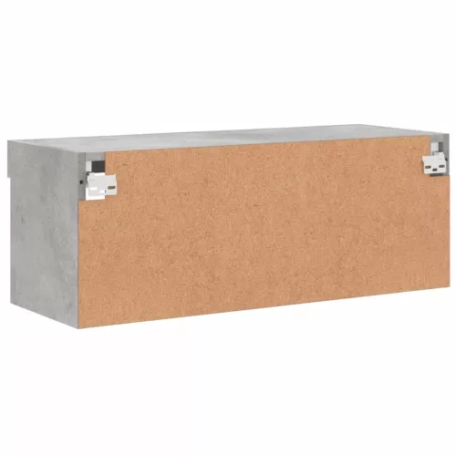 Betonszürke TV-szekrény LED-világítással 80 x 30 x 30 cm