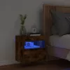 Füstös tölgy színű fali TV-szekrény LED-ekkel 40x30x40 cm