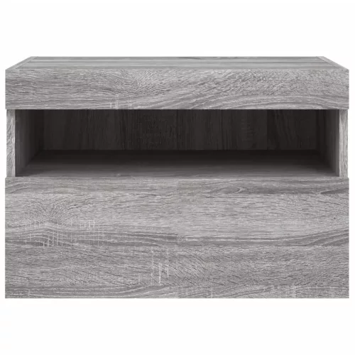 Szürke sonoma színű fali TV-szekrény LED-ekkel 60x30x40 cm