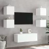 Fehér fali TV-szekrény LED-világítással 30,5x35x30 cm