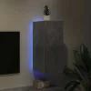 Betonszürke falra szerelhető TV-szekrény LED-del 30,5x35x70 cm
