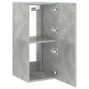 Betonszürke falra szerelhető TV-szekrény LED-del 30,5x35x70 cm