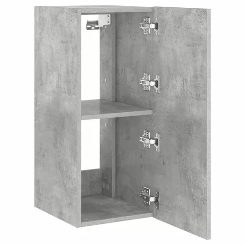 Betonszürke falra szerelhető TV-szekrény LED-del 30,5x35x70 cm