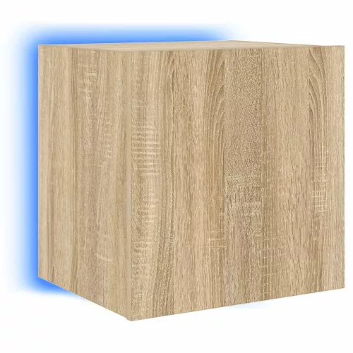Sonoma tölgy színű fali TV-szekrény LED-ekkel 40,5x35x40 cm