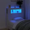 Fehér szerelt fa LED-es fejtámla 100x18,5x103,5 cm