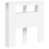 Fehér szerelt fa LED-es fejtámla 100x18,5x103,5 cm