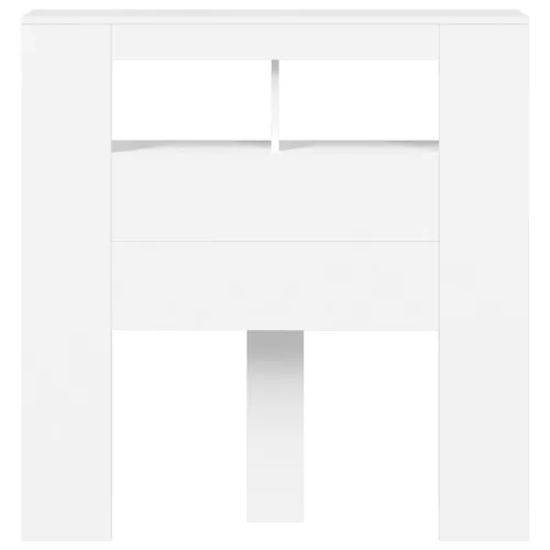 Fehér szerelt fa LED-es fejtámla 100x18,5x103,5 cm