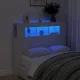 Fehér szerelt fa LED-es fejtámla 120x18,5x103,5 cm