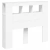 Fehér szerelt fa LED-es fejtámla 120x18,5x103,5 cm