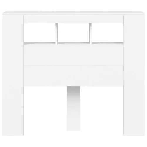 Fehér szerelt fa LED-es fejtámla 120x18,5x103,5 cm