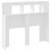Fehér szerelt fa LED-es fejtámla 120x18,5x103,5 cm
