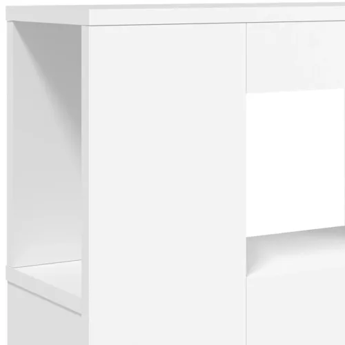 Fehér szerelt fa LED-es fejtámla 120x18,5x103,5 cm