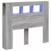 Szürke sonoma szerelt fa LED-es fejtámla 120 x 18,5 x 103,5 cm