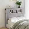 Szürke sonoma szerelt fa LED-es fejtámla 120 x 18,5 x 103,5 cm