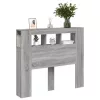 Szürke sonoma szerelt fa LED-es fejtámla 120 x 18,5 x 103,5 cm