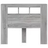 Szürke sonoma szerelt fa LED-es fejtámla 120 x 18,5 x 103,5 cm