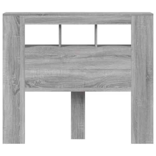 Szürke sonoma szerelt fa LED-es fejtámla 120 x 18,5 x 103,5 cm