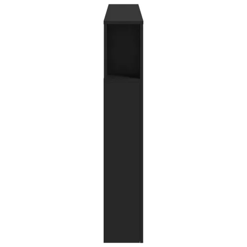 Fekete szerelt fa LED-es fejtámla 140x18,5x103,5 cm