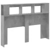 Betonszürke szerelt fa LED-es fejtámla 140x18,5x103,5 cm