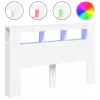 Fehér szerelt fa LED-es fejtámla 160x18,5x103,5 cm