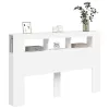 Fehér szerelt fa LED-es fejtámla 160x18,5x103,5 cm