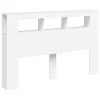 Fehér szerelt fa LED-es fejtámla 160x18,5x103,5 cm