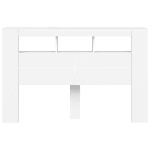 Fehér szerelt fa LED-es fejtámla 160x18,5x103,5 cm