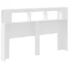 Fehér szerelt fa LED-es fejtámla 160x18,5x103,5 cm