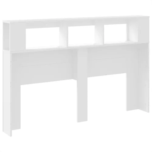 Fehér szerelt fa LED-es fejtámla 160x18,5x103,5 cm