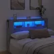 Betonszürke szerelt fa LED-es fejtámla 160x18,5x103,5 cm