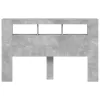 Betonszürke szerelt fa LED-es fejtámla 160x18,5x103,5 cm