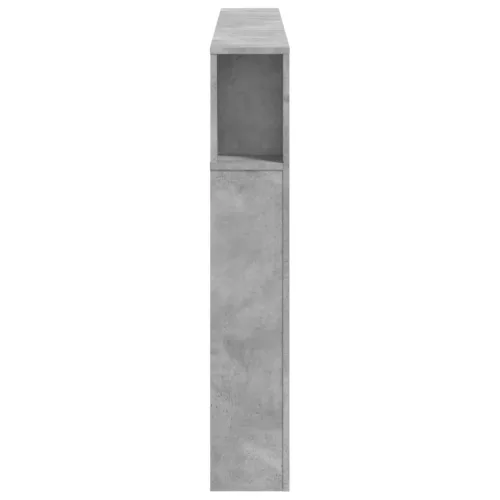 Betonszürke szerelt fa LED-es fejtámla 160x18,5x103,5 cm