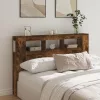 Sonoma tölgy színű szerelt fa LED-es fejtámla 160x18,5x103,5 cm