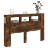 Sonoma tölgy színű szerelt fa LED-es fejtámla 160x18,5x103,5 cm