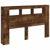 Sonoma tölgy színű szerelt fa LED-es fejtámla 160x18,5x103,5 cm